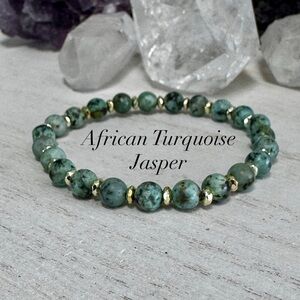 6 mm African Turquoise Jasper Gemstone Bracelet